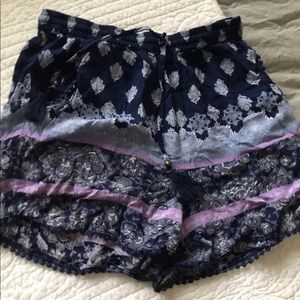 Navy blue/purple flowy shorts